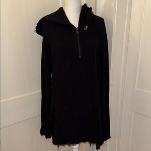 Baja East Black Distressed Hoodie